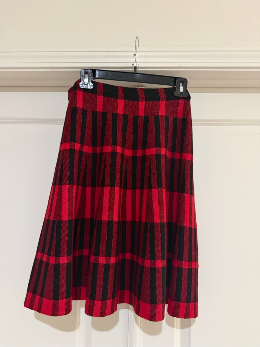 Red & Black Plaid A-Line Skirt